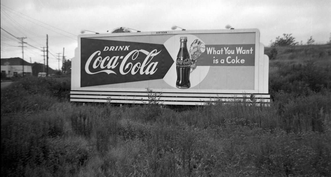 Vintage Photograph Coca Cola Billboard in Field Black and Etsy