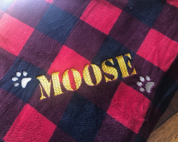 embroidered dog blankets
