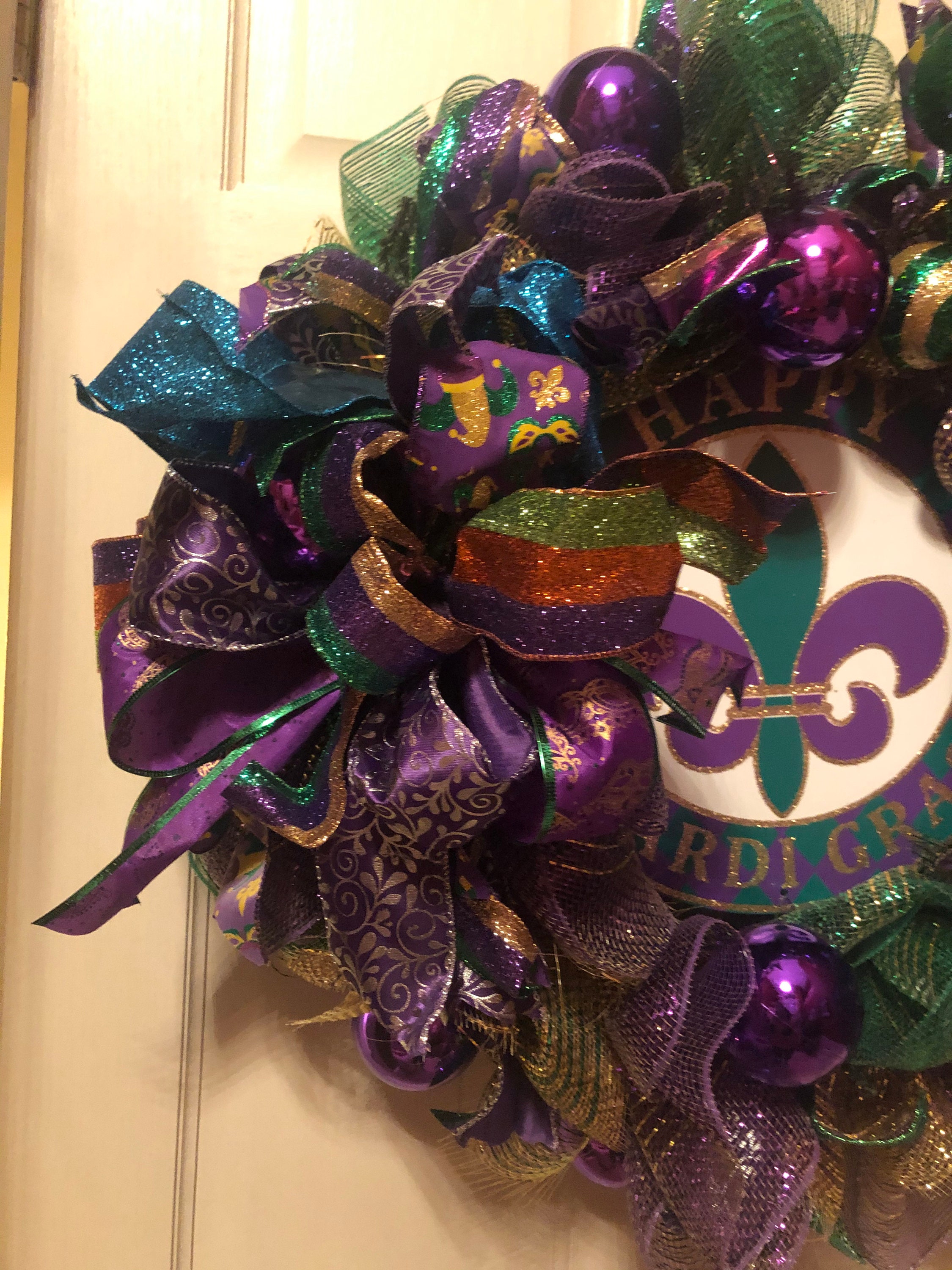 mardi gras wreath swag