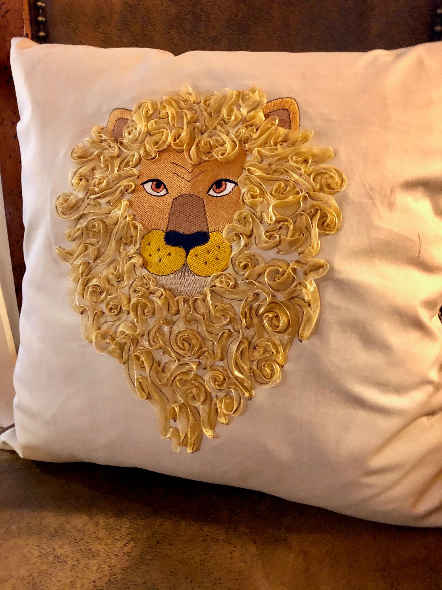 Lion pillow lion with ribbon pillow lion with ribbon mane pillow