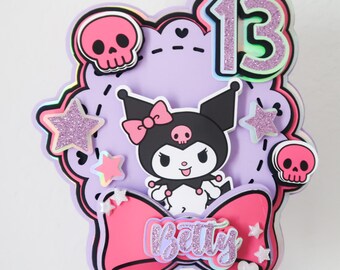 Personalized Kuromi Cake Topper, 3D Birthday Party Decor