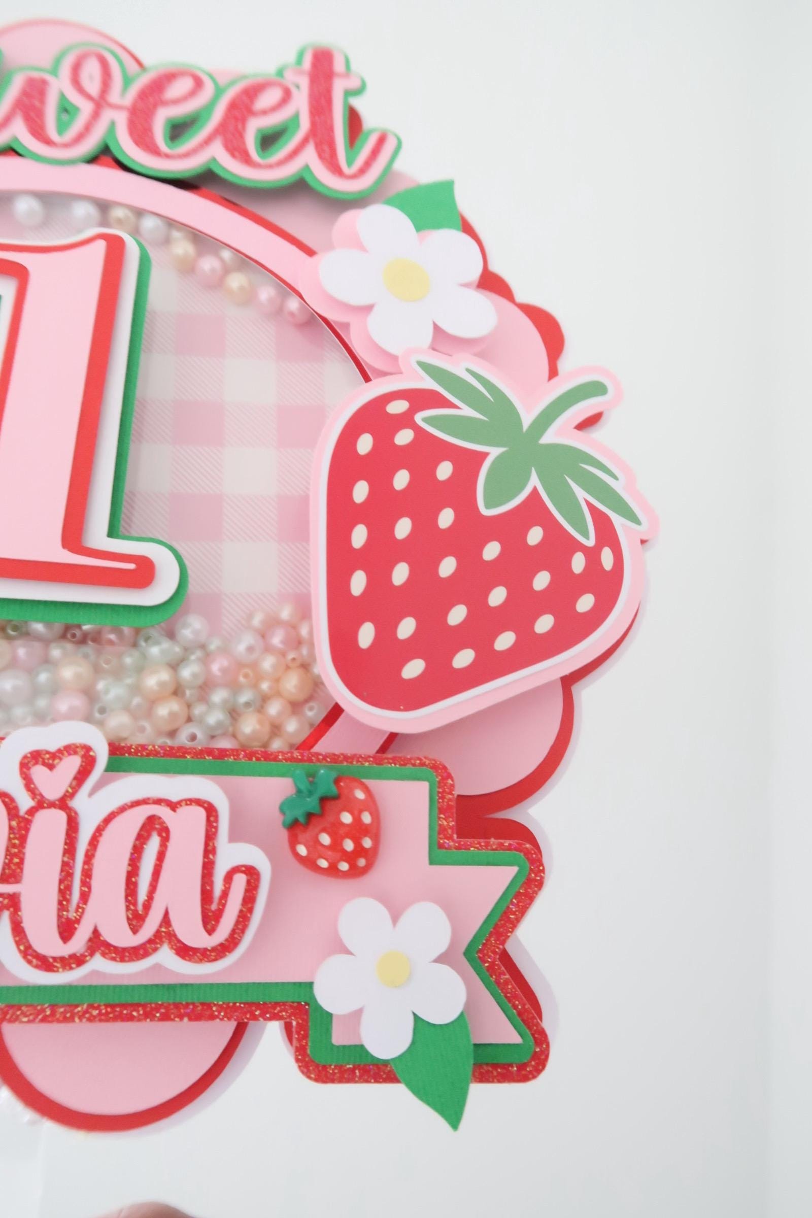 Strawberry First Birthday Cake Topper: Handmade Berry Sweet Decoration ...