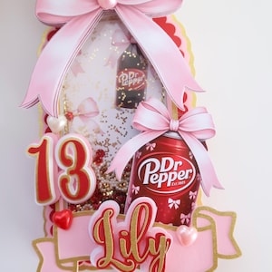 Custom Dr Pepper Shaker Cake Topper: Personalized Name, Age, Birthday Decor