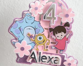 Monsters Inc. Cake Topper: Personalized Birthday Party Decoration