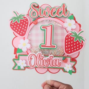 Strawberry First Birthday Cake Topper: Handmade Berry Sweet Decoration