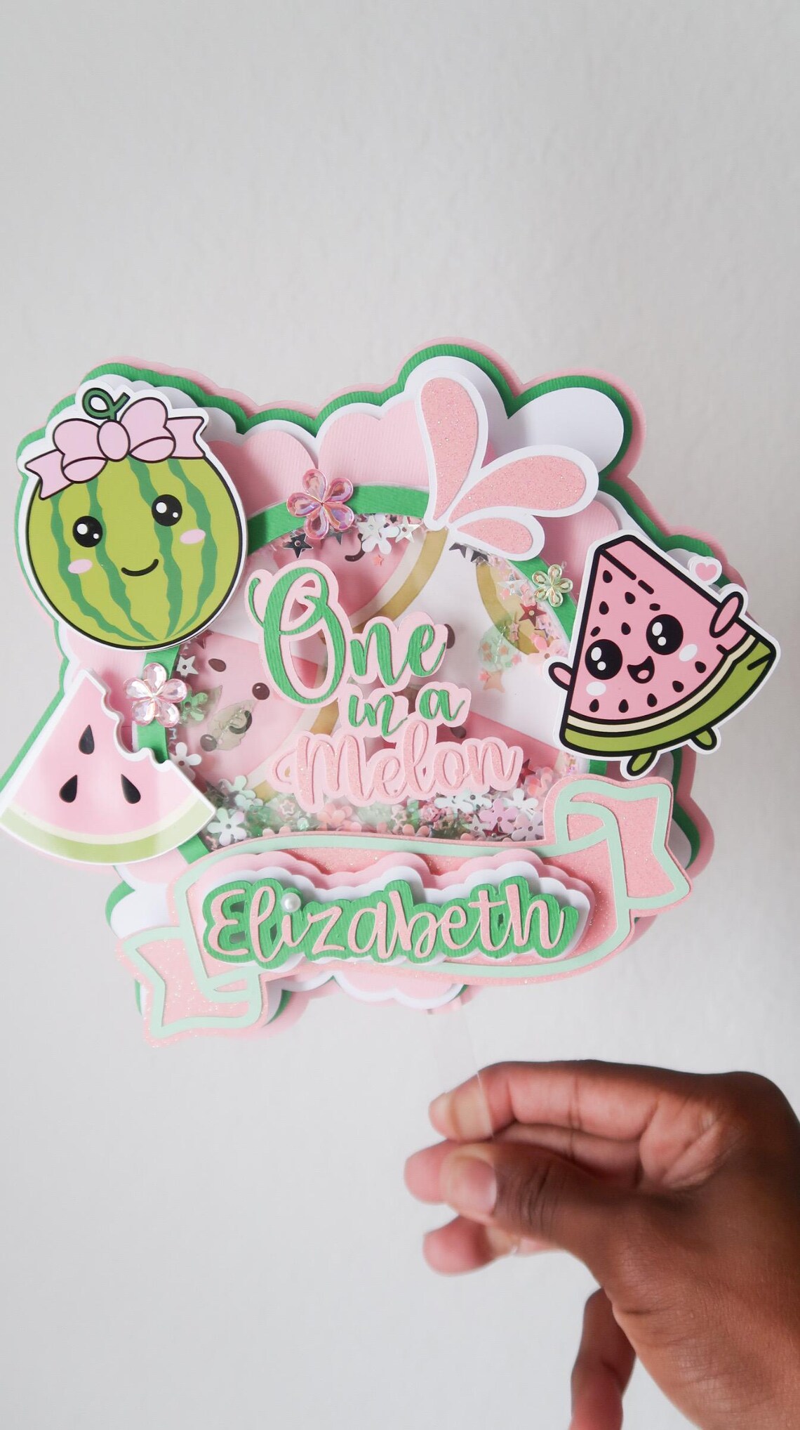 Topper Meilon One in a Melon Cake Topper: Custom 1st Birthday Watermelon Party Decor ...