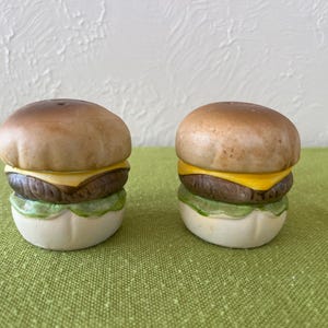 Vintage Cheeseburger Salt & Pepper Shakers