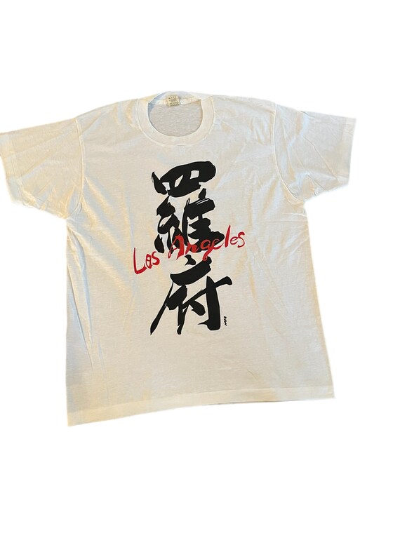 Vintage Los Angeles off the shoulder tee