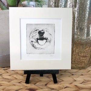 Yorkie Etching: Personalized Dog Portrait, Handmade Art