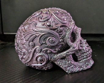 Morphed Color Filigree Skull Deck Box.