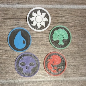 Bulk Floating Mana Tokens Color with Black Infill.