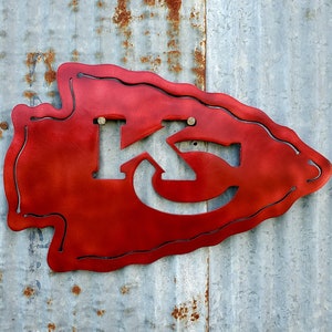 Kansas City Chiefs, Kansas City Chief Sign, Chiefs Sign, Kansas City Chiefs gift, Kansas City Chiefs Metal Wall Art