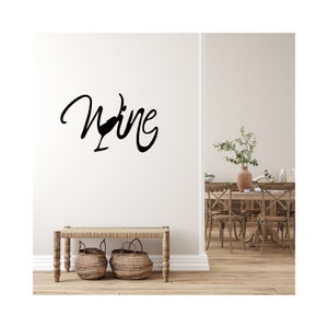 Wine Metal Sign - Metal Wall Art - Wine Sign - Metal Words - Wine Station - Metal Signs - Wine - Simply Inspired - Kitchen
