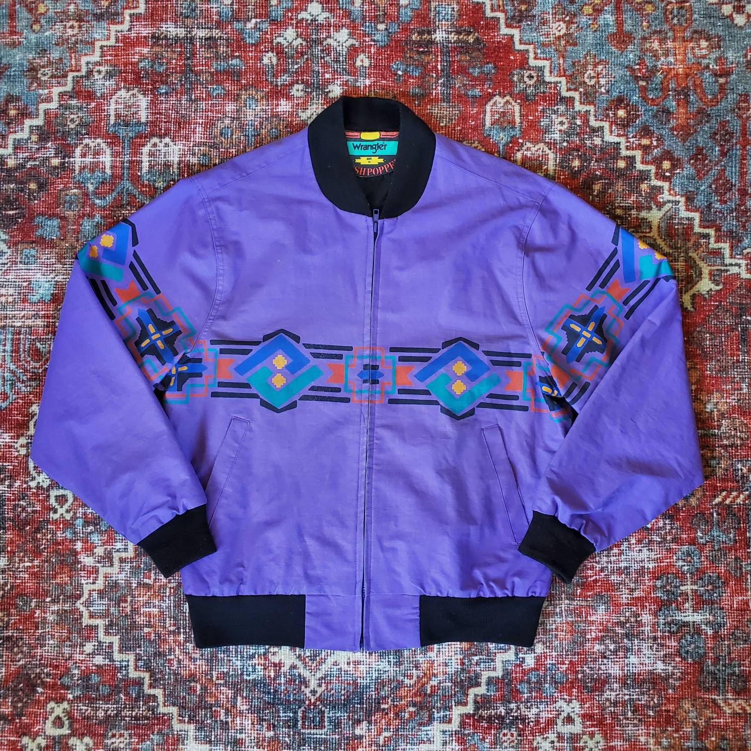 Vtg 80s 90s Wrangler Brushpopper Purple Aztec Jacket Vintage - Etsy