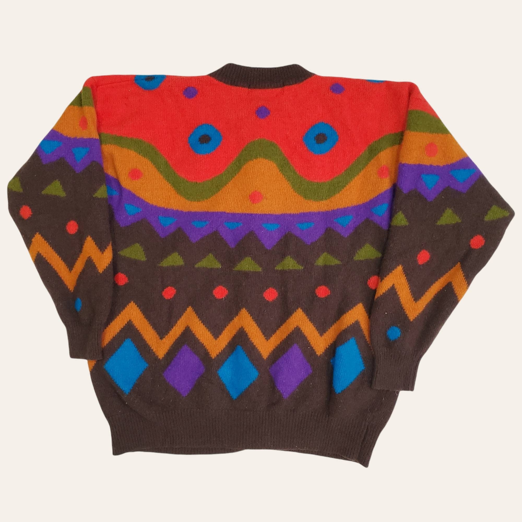 Vtg 90s Geometric Sweater by Diffusion 