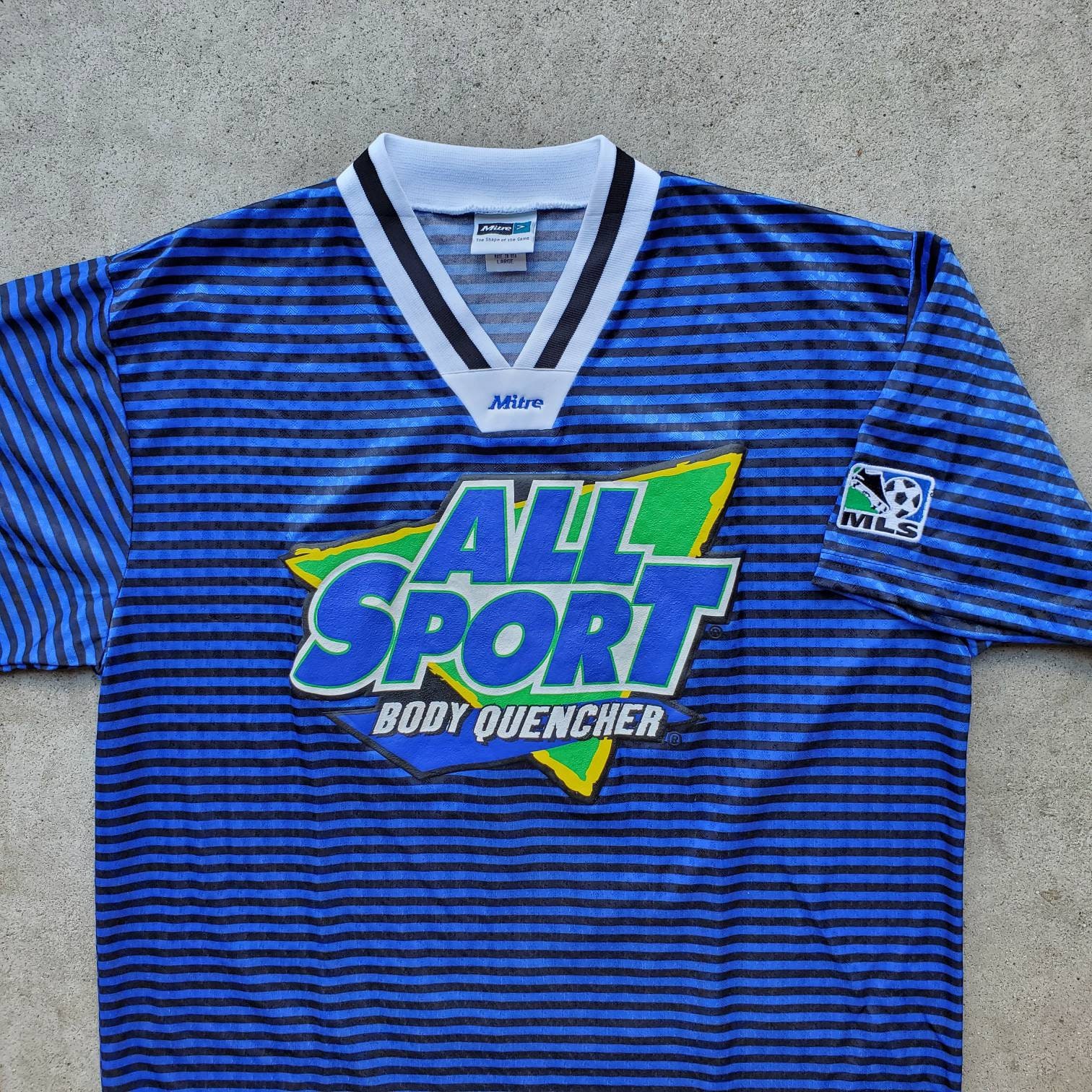 Vtg 90s All Sport Body Quencher Mls Soccer Jersey By Mitre Etsy Vtg 90s All Sport Body Quencher Mls Soccer Jersey By Mitre Etsy