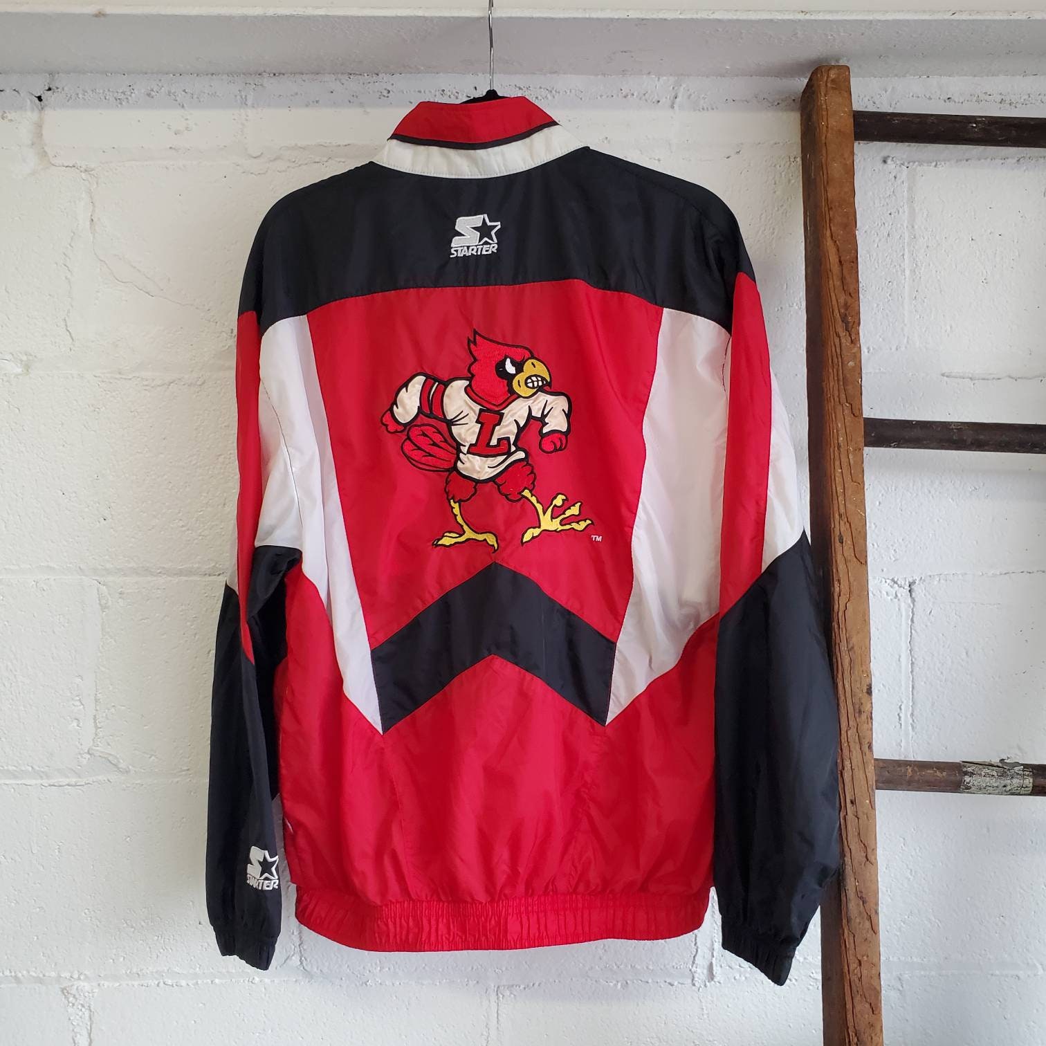Vtg 90s Louisville Cardinals Starter Jacket | Vintage Retro 1990s College  Red Black Windbreaker | Mens Medium Womens Large XL | Tuff