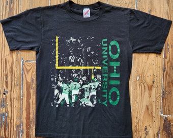 Vtg Ohio University Bobcats Football T Shirt | Vintage Retro 1990s College Athens | Adult Medium | Tuff