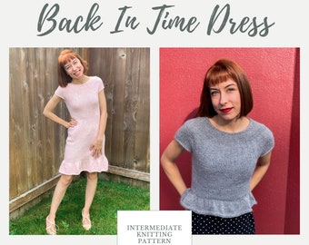 KNITTING PATTERN* Back In Time Dress Pattern, knit dress pattern