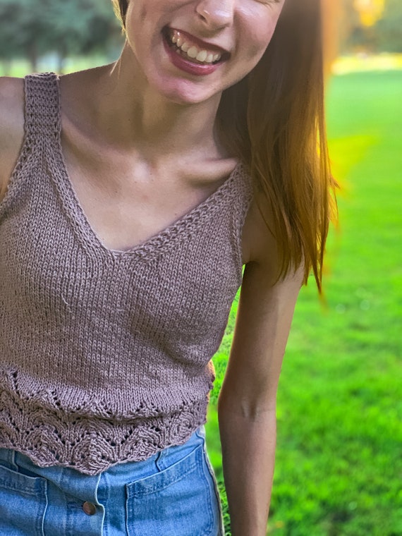【MODERNIF】Summer Air Cool Linen Knit KNITTING PATTERN* Summer Air Crop Pattern, Knit Tank Top