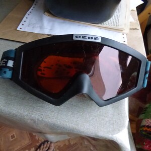 Vintage Cebe Ski Goggles Orange Lens White And Blue Strap Etsy Israel