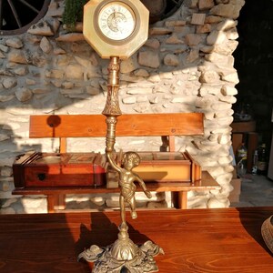 Antique/Vintage Mercedes Art Deco Clock Mercedes West Germany brass+onyx Clock Art & Crafts Style Vintage 60&#39;s  ONYX Mantle Clock 47cm rrr