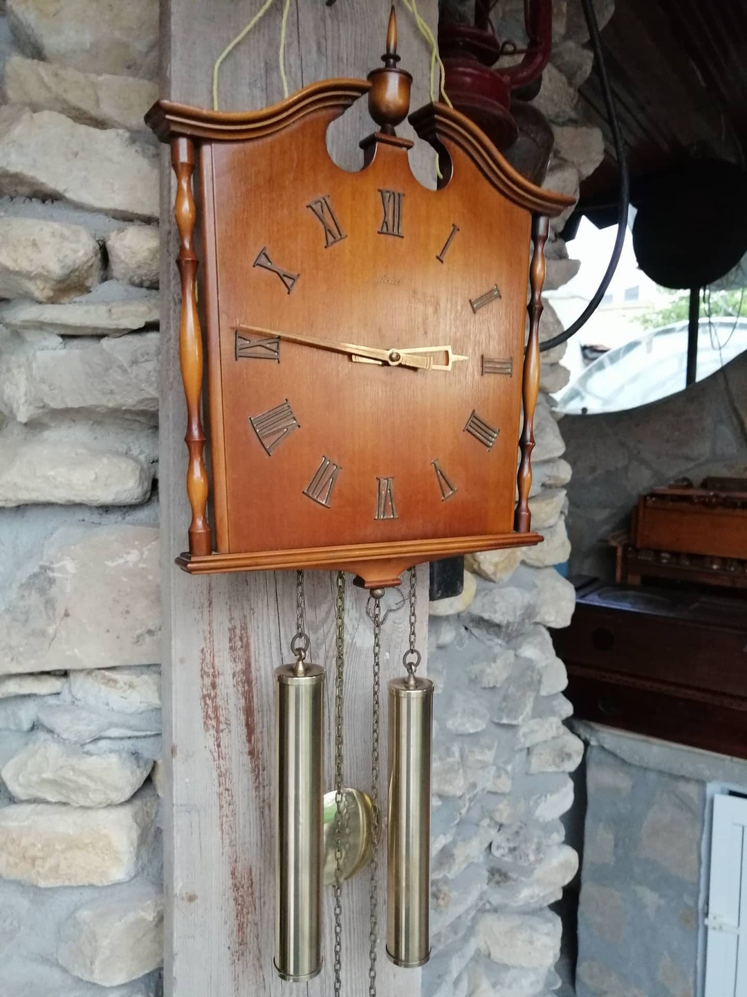 Gong Pendeluhr Einstellen Wanduhr Mit Pendel Und Gewichten