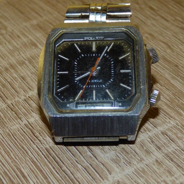 POLJOT ALARM, Schmuck Vintage russische schwarze UdSSR Poljot Signal Alarm 18 Poliot Platz sowjetischen Uhr. Voll Uhr! Geschenk für ihn