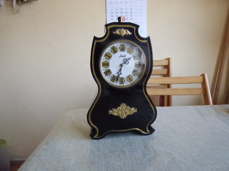 Tiny Mantel Clock Antique Desk Clock Agate Mechanical Clock Etsy