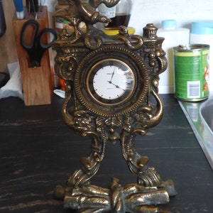 ultra rare bronze fireplace RAKETA quartz ракета кварц Table quartz clock «Raketa» Petrodvorets Watch Factory second half of the 1980s
