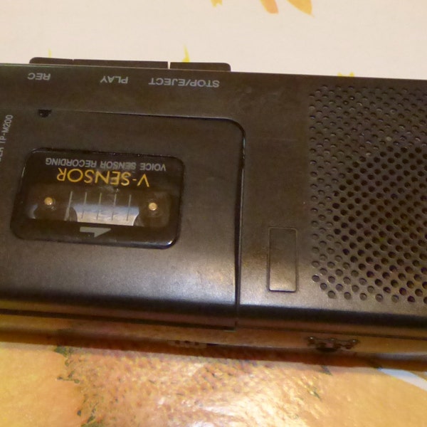 Aiwa schwarz Mikro Kassette Recorder Modell TP-M200 Stimme Sensor Aufnahme