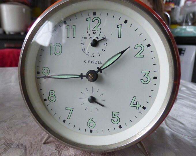 Vintage Kienzle Alarm Clock in Mint Cool Orange Top Condition Etsy