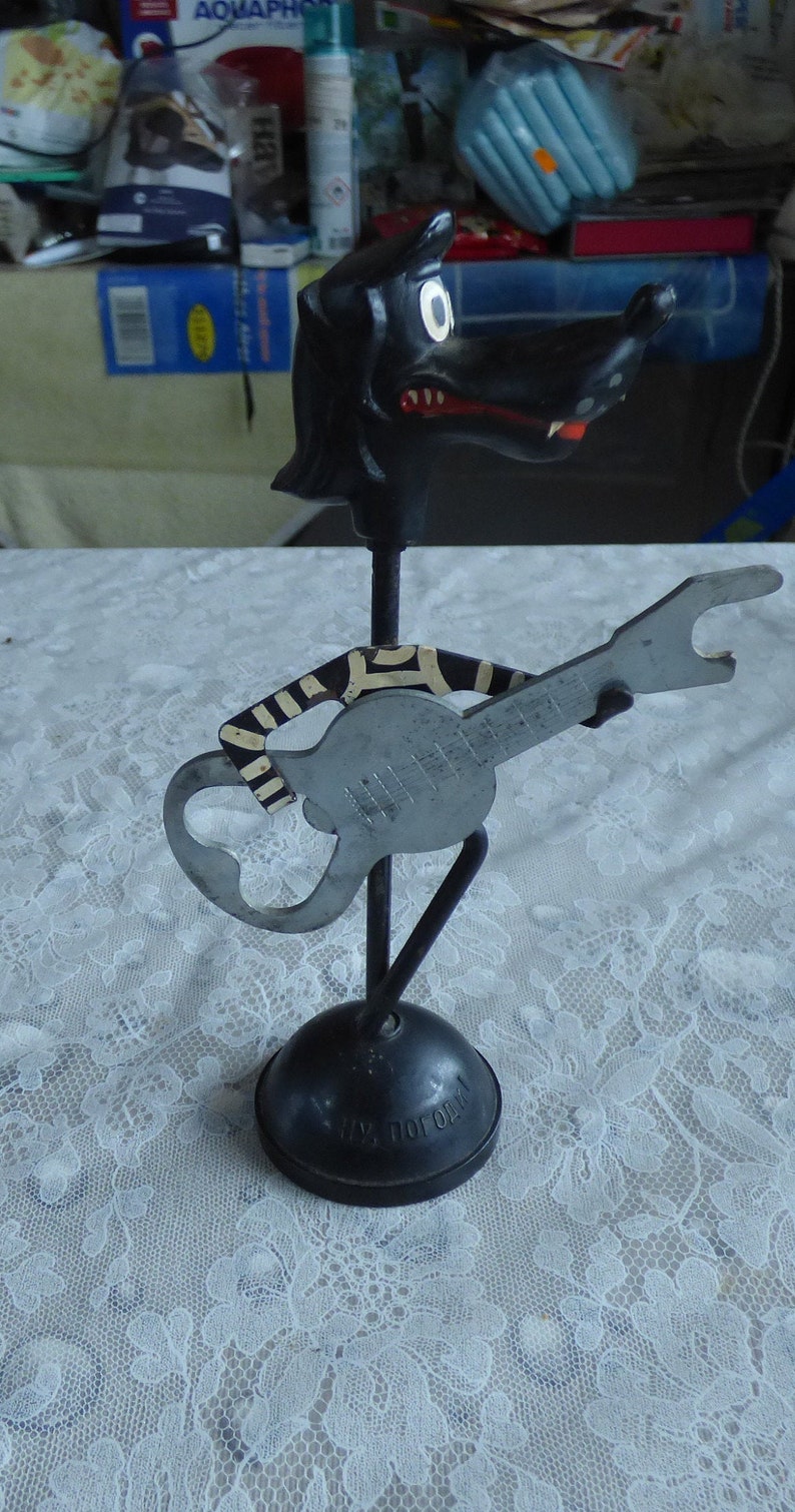Cap Bottle Opener Russian Nu Pogodi Beer Wolf Vintage Figurine H Cap Bottle Opener Russian Nu Pogodi Beer Wolf Vintage Figurine H