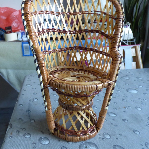 small rattan seating chair decoration doll chair rattan table 22 hight 15 wide handmade rarran chair cool decoration shooting stand great