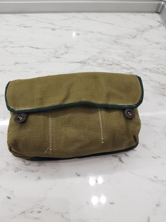 Ww2 Vintage Belt Bag Distressed Khaki Cotton Canvas Belt Bag 
