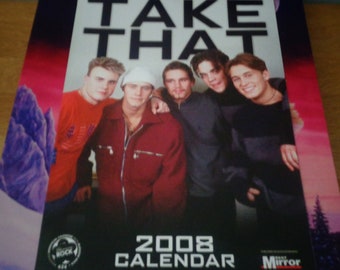 Take That 2008 Daily Mirror Calendar Music Memorabilia Collectable TT Boyband Mark Owen Gary Barlow Jason Orange Howard Donald Throw Back