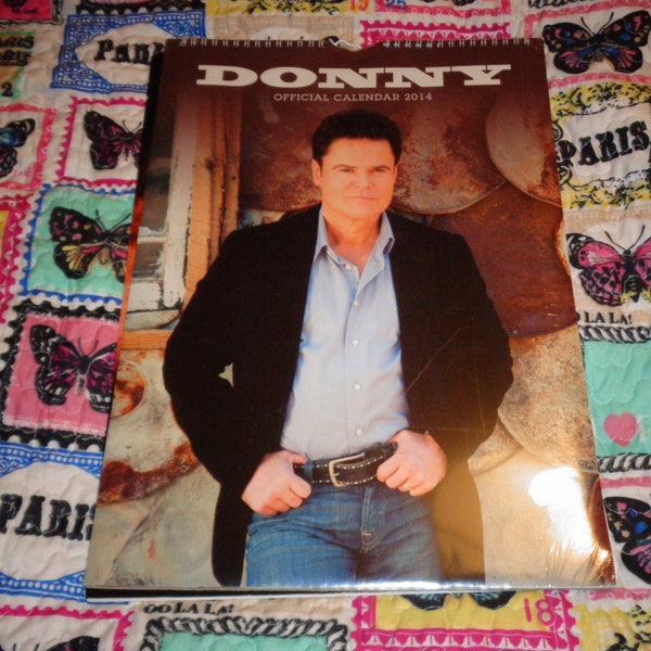 Rare Official 2014 Donny Osmond Calendar Music Memorabilia American Singer The Osmonds Vintage Collectable Full Page 12 Month Complete