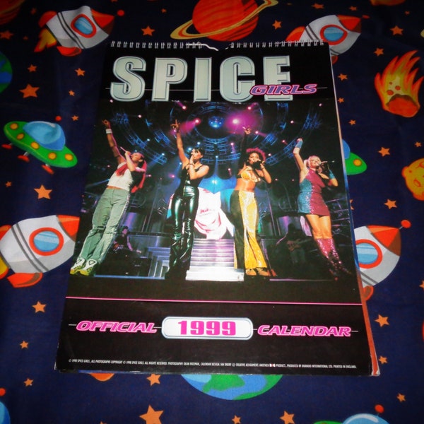 Extremely Rare Spice Girls Official 1999 Calendar Music Memorabilia Collectable Girl Band Girl Power Live In Concert On Tour Photos Factfile