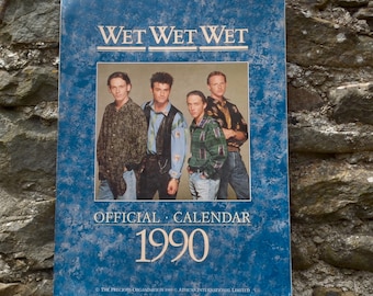 Very Rare Wet Wet Wet Official 1990 Athena Calendar SAME DATES AS 2018 Music Memorabilia Collectable The Wets Marti Pellow Scottish Band
