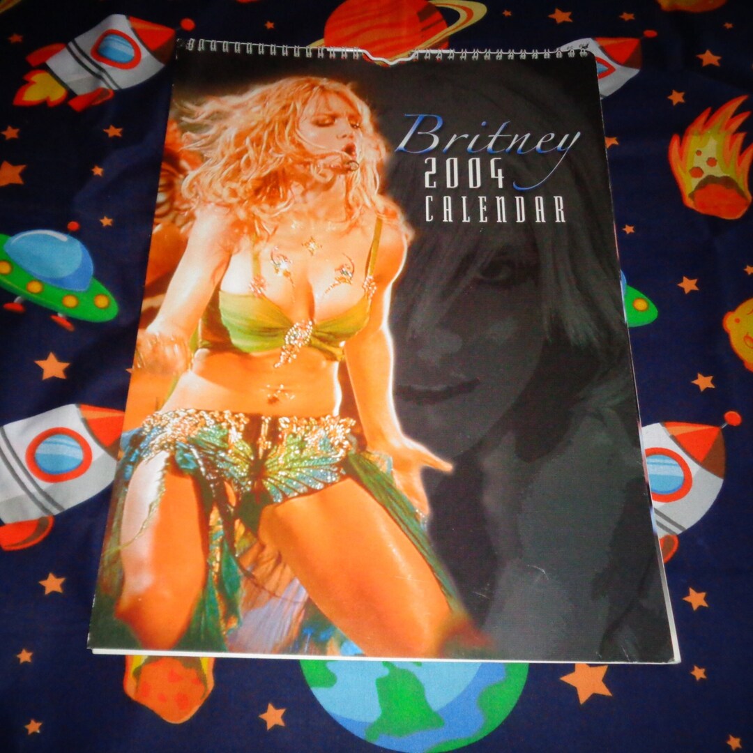 rare-britney-spears-2004-calendar-music-memorabilia-etsy