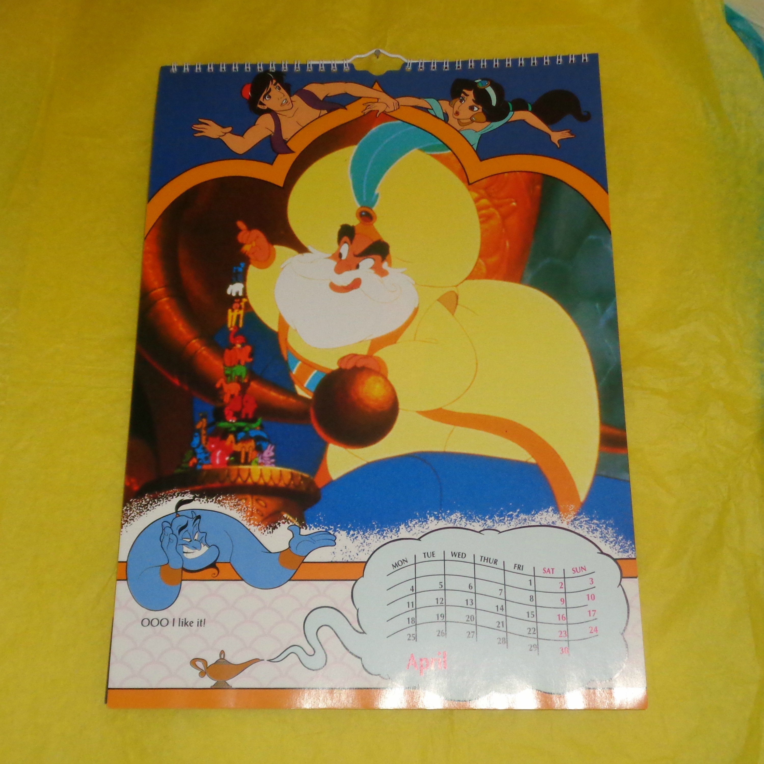 Rare Disney's Aladdin Official 1994 Calendar Film Etsy