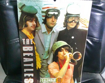 Calendrier 1990 Culture Shock des Beatles, souvenirs musicaux, droits d'auteur approuvés, photos pleine page à collectionner des Fab Four, vintage John Lennon