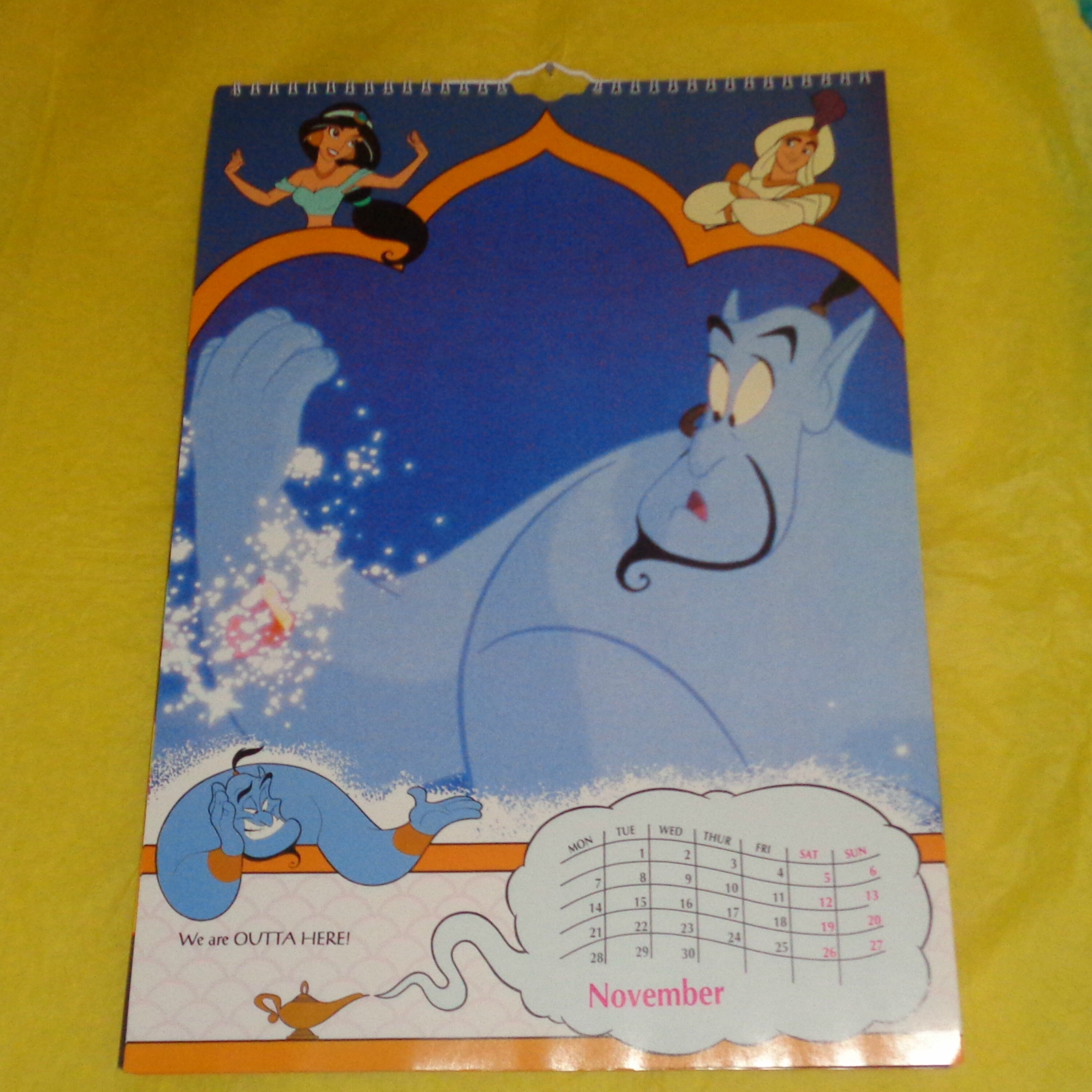 Rare Disney's Aladdin Official 1994 Calendar Film Etsy