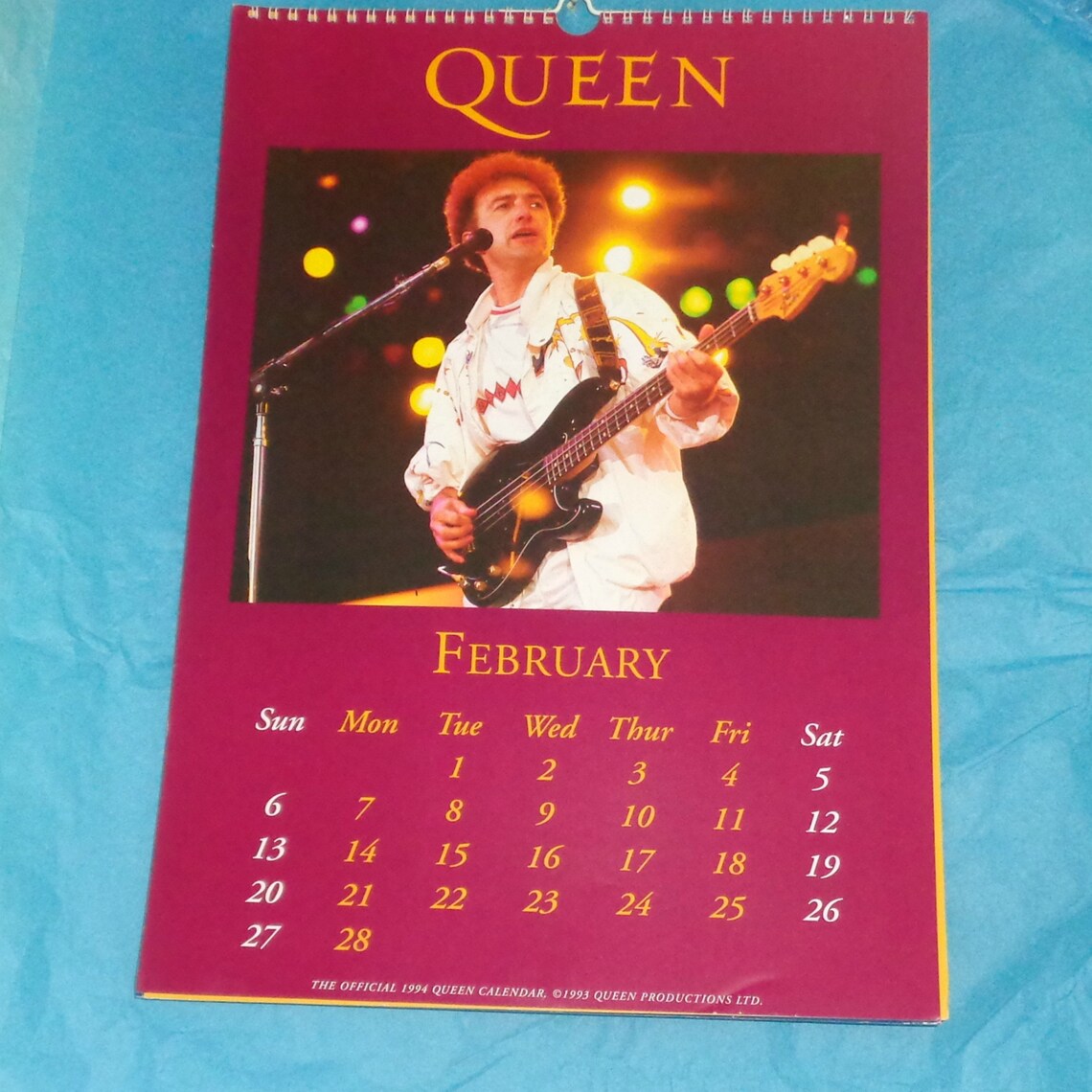 Queen Official 1994 Calendar Music Memorabilia Collectable Etsy