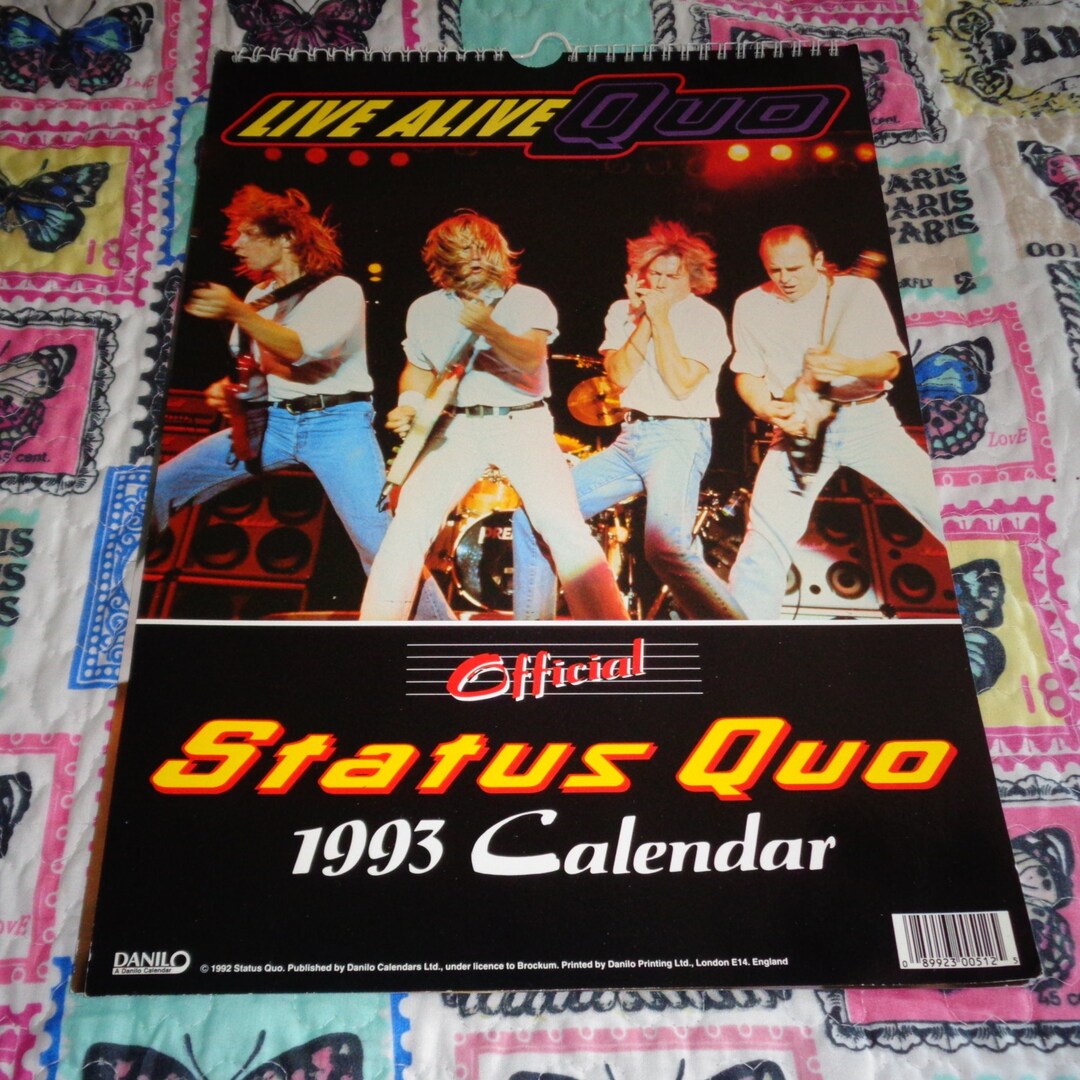 Rare Status Quo Official 1993 Live Alive Quo Calendar Music Etsy