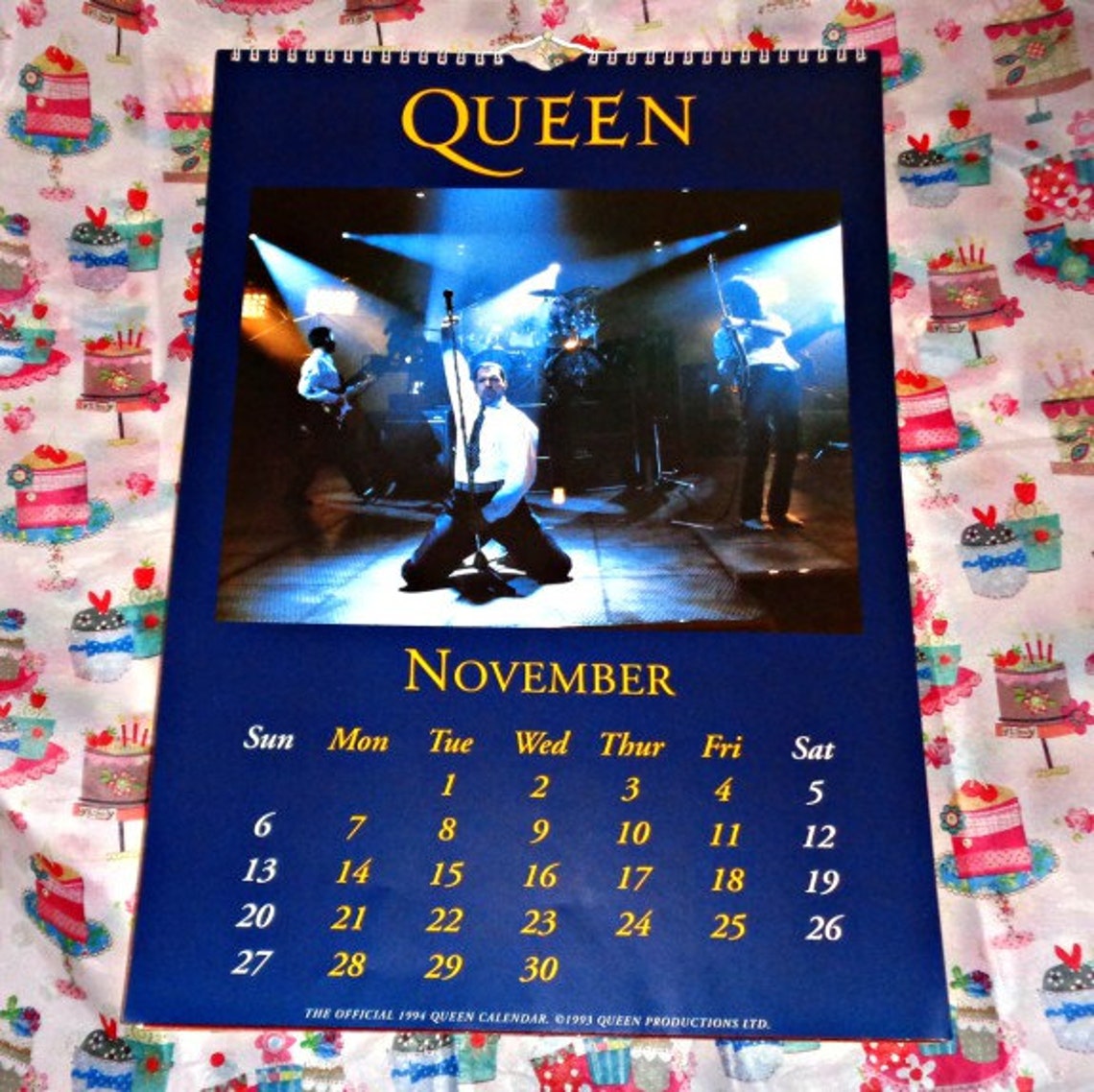 Queen Official 1994 Calendar Music Memorabilia Collectable Etsy