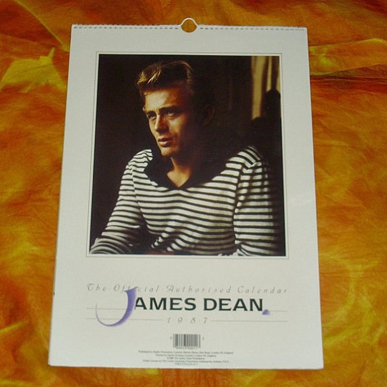 James Dean 1987 Official Authorised Danilo Promotions Calendar Film Memorabilia Collectable Vintage American Actor Movie Legend Fifties