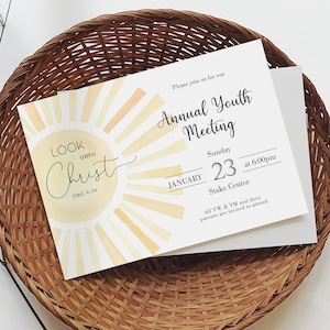 2025 LDS Youth Theme, Annual Youth Meeting Invitation, Editable Invitation, Instant Download, Trust in the Lord, Corjl