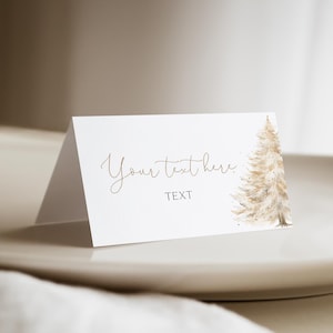 Christmas Place Card Template, Editable Christmas Place Card, Name Card, Food Card, Christmas template, Holiday Place Card, Corjl