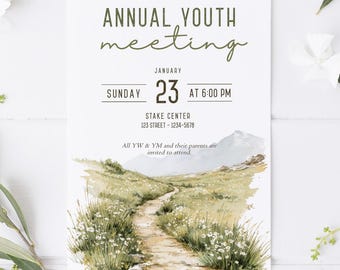 2026 LDS Youth Theme Invitation: Walk With Me, Editable Corjl Template (Instant Download)